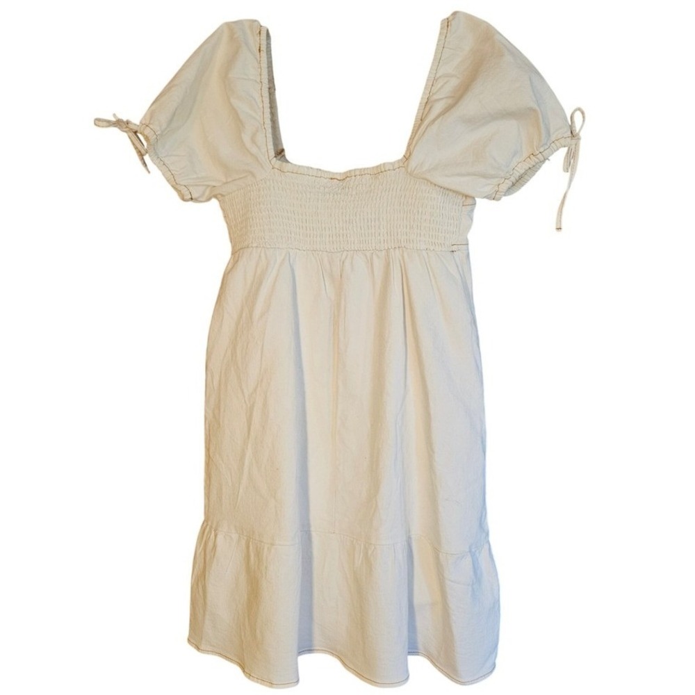 Planet Heart Cream Puff‎ Sleeve Mini Dress Small Cottagecore Ruffle Smocked Back
